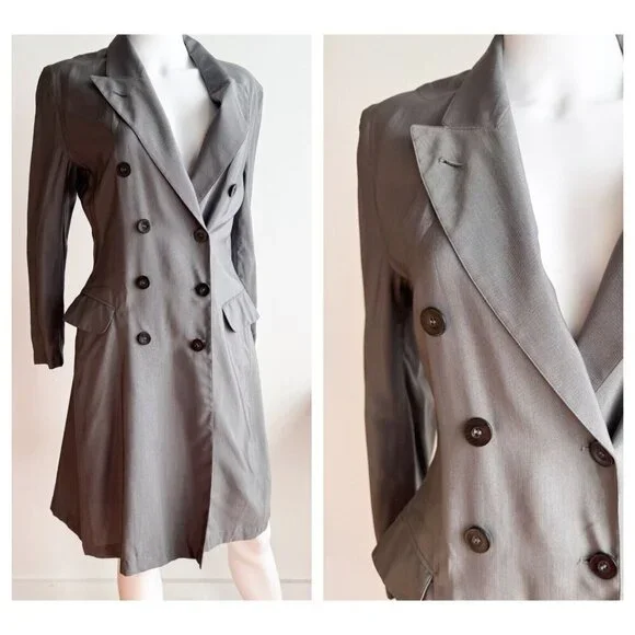 Jean Paul Gaultier Grey Double Breasted Longline Blazer S/M - Picture 1 of 8